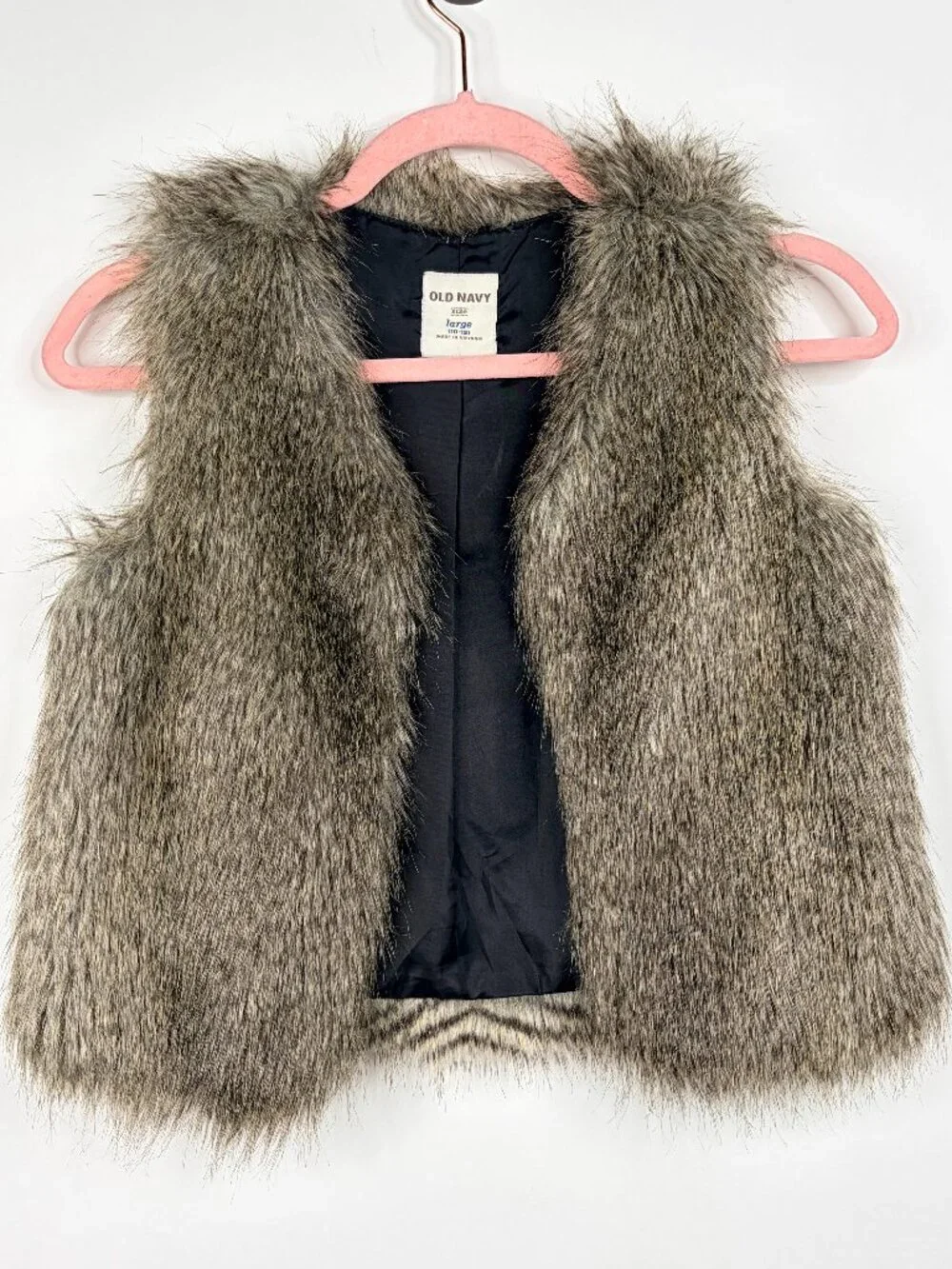 2/$30 Old Navy Girl's Faux Fur Teddy Shrug Open Vest Large 10- 12 #A4157